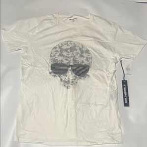 Karl Lagerfeld White Skull Graphic Tee